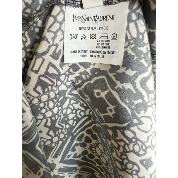 YSL Yves Saint Laurent 100% Silk Blouse EU 38 US 6 Abstract Sleeveless Shell - Picture 6 of 6